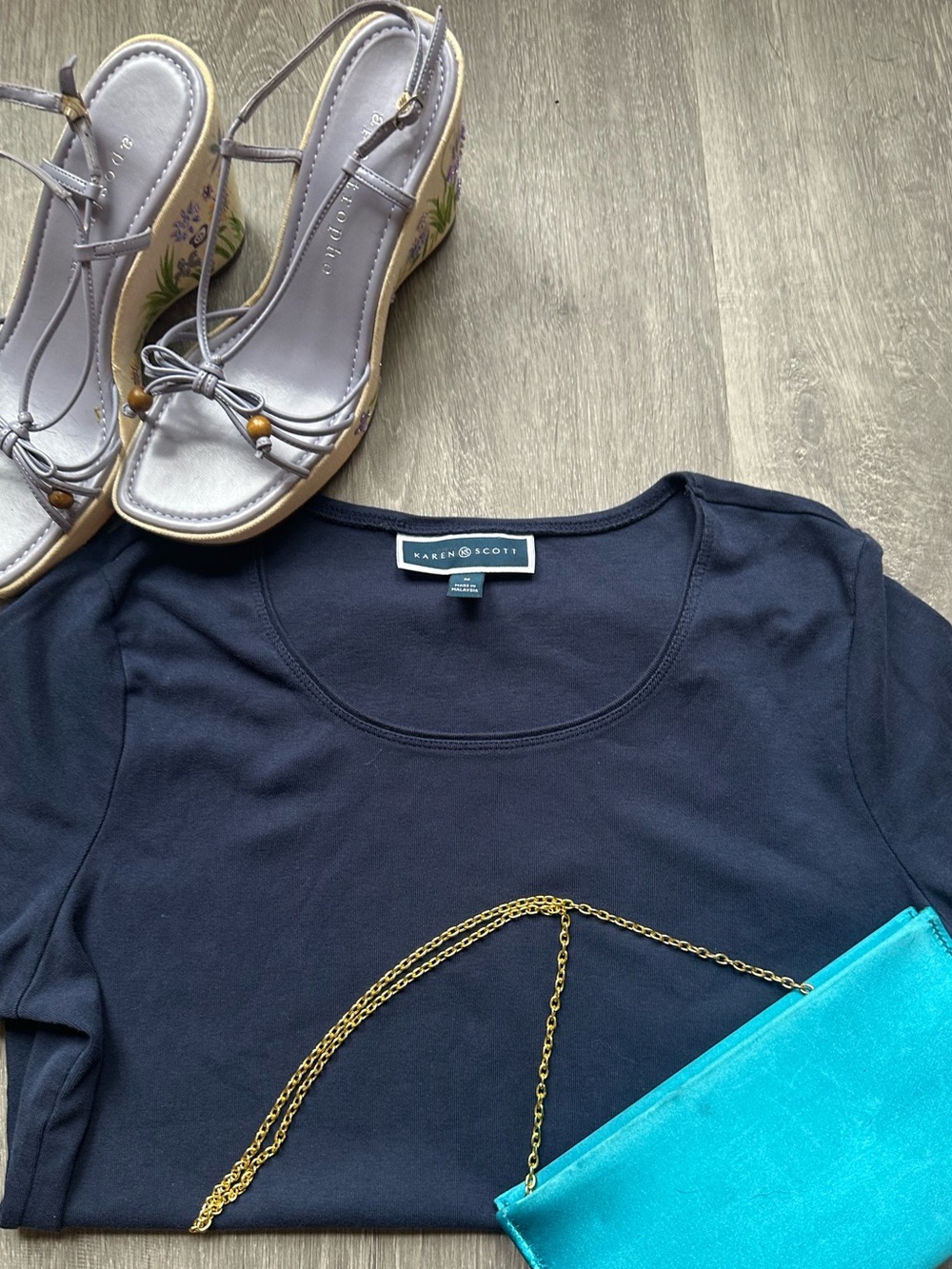 Karen Scott Navy Cotton Tee